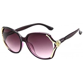 Round Oversized Sunglasses Vintage Polarized - H - CP1960KZTLL $19.39