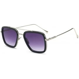 Square Sunglasses sunglasses Europe and the United States square men's flat mirror sunglasses sunglasses - C618WWL2A70 $33.46