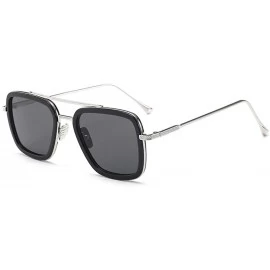 Square Sunglasses sunglasses Europe and the United States square men's flat mirror sunglasses sunglasses - C618WWL2A70 $33.46