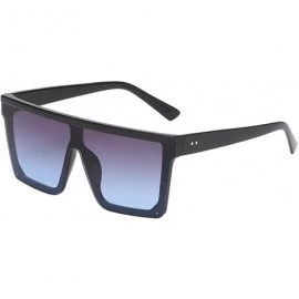 Rectangular Square Oversized Sunglasses Unisex Flat Top Fashion Shades (Style C) - CN196I7I9YG $12.78