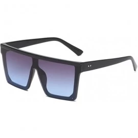 Rectangular Square Oversized Sunglasses Unisex Flat Top Fashion Shades (Style C) - CN196I7I9YG $12.78