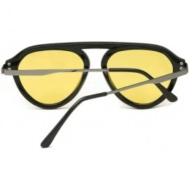 Oversized Big Width Vintage Sunglasses GorNorriss - Yellow Lens/Yellow Frame - CZ18QGR33CS $9.51
