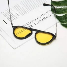 Oversized Big Width Vintage Sunglasses GorNorriss - Yellow Lens/Yellow Frame - CZ18QGR33CS $9.51