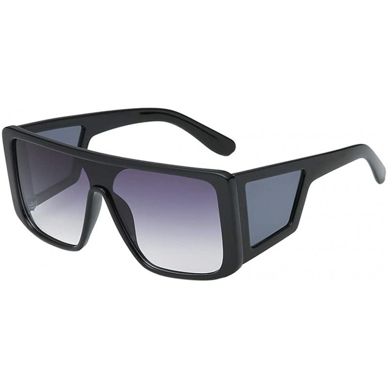Bold Square Frame Sunglasses w/Color Mirror Lens 541057-REV - Black ...