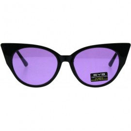 Square Womens Pop Color Lens Cat Eye Retro Plastic Designer Sunglasses - Purple - CM18GYQR7AR $26.66
