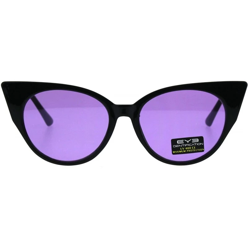 Square Womens Pop Color Lens Cat Eye Retro Plastic Designer Sunglasses - Purple - CM18GYQR7AR $14.43