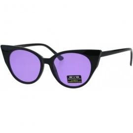 Square Womens Pop Color Lens Cat Eye Retro Plastic Designer Sunglasses - Purple - CM18GYQR7AR $14.43