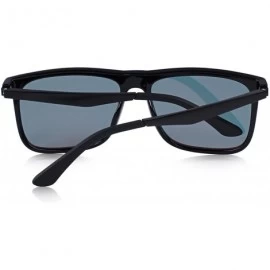 Rectangular Polarized Square Sunglasses for men Aluminum Legs 100% UV Protection S8250 - Red Mirror - CZ18G9HGQO6 $13.57