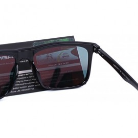 Rectangular Polarized Square Sunglasses for men Aluminum Legs 100% UV Protection S8250 - Red Mirror - CZ18G9HGQO6 $13.57