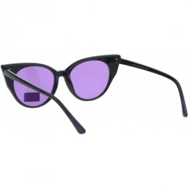 Square Womens Pop Color Lens Cat Eye Retro Plastic Designer Sunglasses - Purple - CM18GYQR7AR $14.43