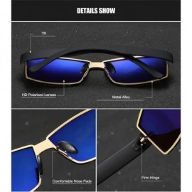 Sport Polarized Rectangular Sunglasses for Mens UV Protection Alloy Frame for Driving Fishing - Grey - C718YD3D4EM $14.08
