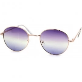 Round Dad Shade Tie Dye Gradient Lens Victorian Metal Rim Sunglasses - Gold Purple Black - CH195720ANY $13.88
