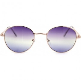 Round Dad Shade Tie Dye Gradient Lens Victorian Metal Rim Sunglasses - Gold Purple Black - CH195720ANY $13.88