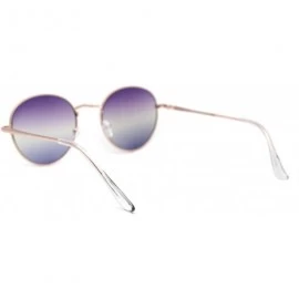 Round Dad Shade Tie Dye Gradient Lens Victorian Metal Rim Sunglasses - Gold Purple Black - CH195720ANY $13.88