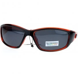 Sport Polarized Mens Classic Oval Plastic Warp Sport Sunglasses - Orange - CY11ZFVNY4P $19.22