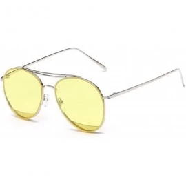 Oversized Colorful Tinted Lens Metal Frame Aviator Sunglasses Light Color Lens Glasses - CZ18OAA6HIY $18.14