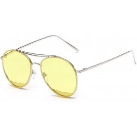 Oversized Colorful Tinted Lens Metal Frame Aviator Sunglasses Light Color Lens Glasses - CZ18OAA6HIY $7.25