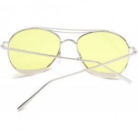 Oversized Colorful Tinted Lens Metal Frame Aviator Sunglasses Light Color Lens Glasses - CZ18OAA6HIY $7.25