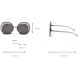 Round Retro Brand Designer 2020 New fashion Frameless Bling Round Sun Glasses women UV400 - Brown - CK194HEZCNT $12.53