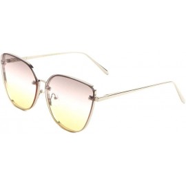 Aviator Triple Oceanic Color Cat Eye Aviator Sunglasses - Smoke Yellow - CG190EUYE53 $31.01