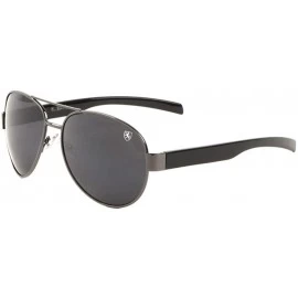 Aviator Straight Temple Classic Aviator Sunglasses - Black Gunmetal - CA199H3T0LM $33.74