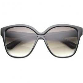 Butterfly Women's Oversize Horn Rimmed Square Lens Butterfly Sunglasses 55mm - Black / Lavender - C6126OMW7TV $20.51