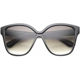 Butterfly Women's Oversize Horn Rimmed Square Lens Butterfly Sunglasses 55mm - Black / Lavender - C6126OMW7TV $10.87