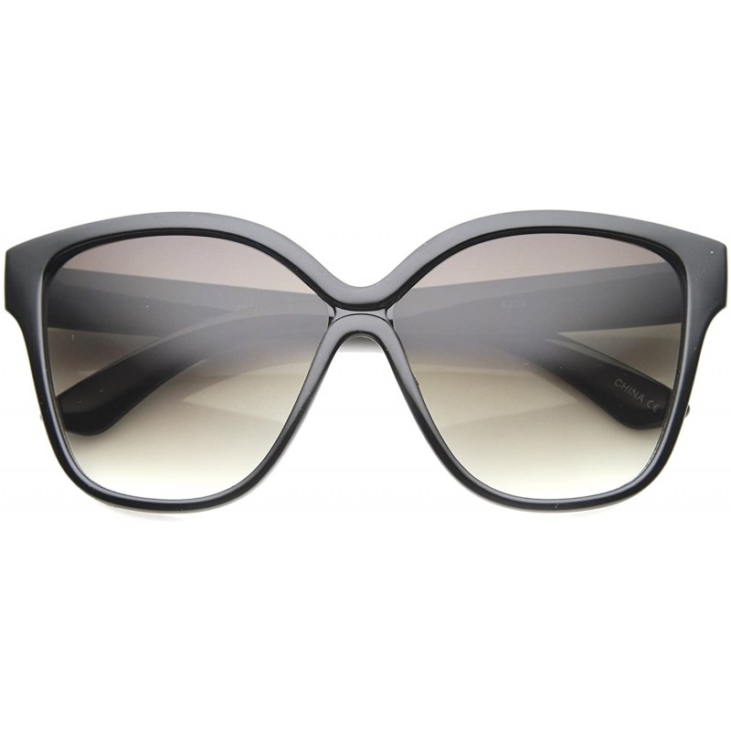 Butterfly Women's Oversize Horn Rimmed Square Lens Butterfly Sunglasses 55mm - Black / Lavender - C6126OMW7TV $18.04