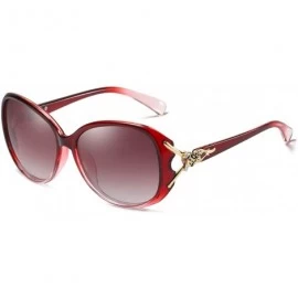 Sport Classic Oversized Sunglasses Retro HD Polarized For Women 100% UV400 Protection 8842 - Wine Red - CI18MGEM9GN $13.46