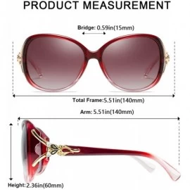 Sport Classic Oversized Sunglasses Retro HD Polarized For Women 100% UV400 Protection 8842 - Wine Red - CI18MGEM9GN $13.46