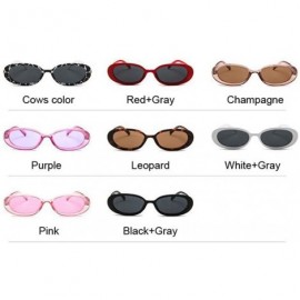 Oval Style Oval Sunglasses Women Vintage Retro Round Frame White Mens Sun Cows Color - Whitegray - CO18Y3OCNOS $8.20
