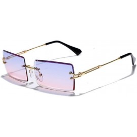 Sport Fashionable Square Sunglasses with Small Sunglasses - Frameless Trimmed Eyes - 6 - CW190E2O4T3 $66.15