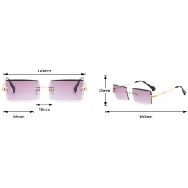 Sport Fashionable Square Sunglasses with Small Sunglasses - Frameless Trimmed Eyes - 6 - CW190E2O4T3 $37.69