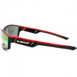 Wrap Xloop Mens Sunglasses Sports Fashion Rectangular Wrap Around UV 400 - Red - C4124LVHB07 $10.16