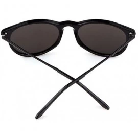 Round Polarized UV400 Sun Glasses Fashion Round Sunglasses For Women - Black Grey - C218GNNE00Q $9.64
