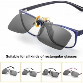 Oval 2 PACK Clip-on Sunglasses Flip up Metal Clip over Prescription Glasses Unisex Night-vision glassesf or Driving - CK18X6S...