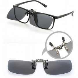 Oval 2 PACK Clip-on Sunglasses Flip up Metal Clip over Prescription Glasses Unisex Night-vision glassesf or Driving - CK18X6S...