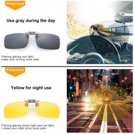 Oval 2 PACK Clip-on Sunglasses Flip up Metal Clip over Prescription Glasses Unisex Night-vision glassesf or Driving - CK18X6S...