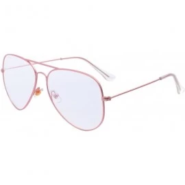 Aviator Classic Lightweight Aviator Sunlasses Prescription Eyeglass Frames Clear Lens for Women - Pink - CW188WCOE7X $19.27