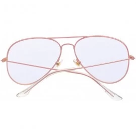 Aviator Classic Lightweight Aviator Sunlasses Prescription Eyeglass Frames Clear Lens for Women - Pink - CW188WCOE7X $19.27