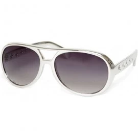 Oversized Rock and Roll King Sunglasses - Silver - C612O9ZS8LD $17.82