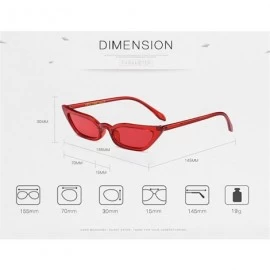 Goggle 2018 Women Small Frame Cat Sunglasses Vintage Fashion Brand Designer Candy Color - Red - C618CG0LG9D $21.62