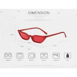 Goggle 2018 Women Small Frame Cat Sunglasses Vintage Fashion Brand Designer Candy Color - Red - C618CG0LG9D $10.38