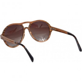 Aviator Wood Sunglasses Polarized Pilot Sunglasses 7 Layers Wood&Aluminum Frame-SG73004 - Ebony- Red - CS18DUHE0DU $32.42
