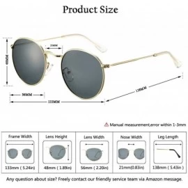 Round Polarized Sunglasses for Men and Women Round Retro Metal Sun Glasses John Lennon Style - A1 Gold Frame/Grey Lens - CK19...