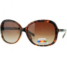 Oversized Womens Anti Glare Polarized Plastic Round Butterfy Fashion Sunglasses - Tortoise Brown - CC11MWB0A2T $9.12