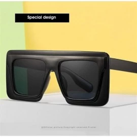 Oversized Trendy Oversized Square Sunglasses for Women Large Double Frame Shades UV Protection - C1 Black Black - CH190L77LZ7...