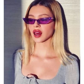 Goggle 2018 Women Small Frame Cat Sunglasses Vintage Fashion Brand Designer Candy Color - Red - C618CG0LG9D $21.62