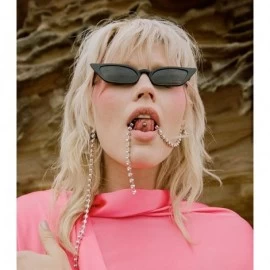 Goggle 2018 Women Small Frame Cat Sunglasses Vintage Fashion Brand Designer Candy Color - Red - C618CG0LG9D $21.62