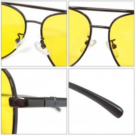 Oval Night Vision Glasses Safety Driving Polarized Retro Sunglasses Anti-Glare HD Yellow Lens for Men & Women - C318HCZ75OD $...